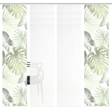 Schiebegardine mit Pflanzenmuster und transparenter Schiebegardine im Set