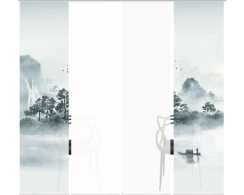 Schiebegardine mit Landschaftsmotiv für Fensterdekoration