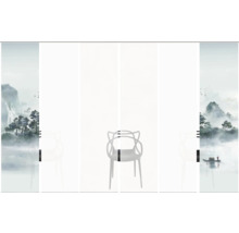 Szene mit einem Stuhl und einem Hintergrund mit einer Landschaft