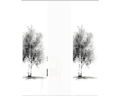 Schiebegardine mit Birkenmuster