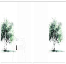 Schiebetür mit Birkenmotiv