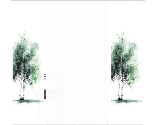 Schiebetür mit Birkenmotiv