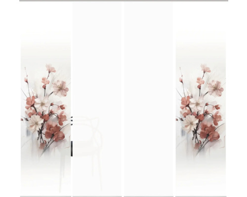 Schiebegardine mit Blumenmuster
