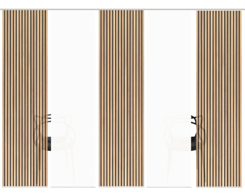 Schiebetür mit Holzlamellen für den Innenbereich