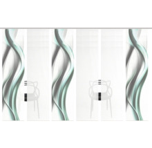 Schiebegardine mit Wellenmuster und Stuhldekor