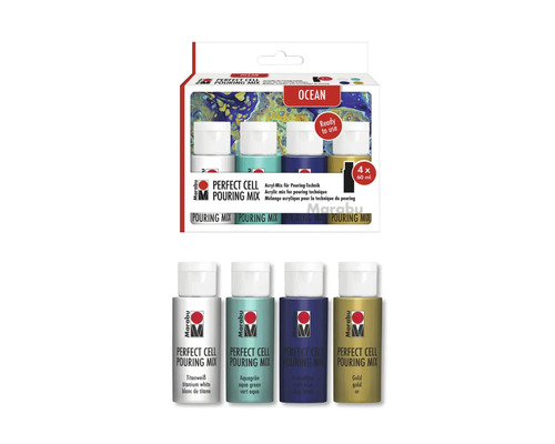 Marabu Perfect Cell Pouring Mix Ocean Set mit vier Farben