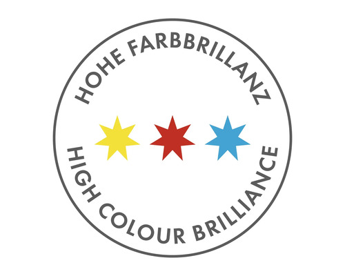 Hohe Farbbrillanz Siegel