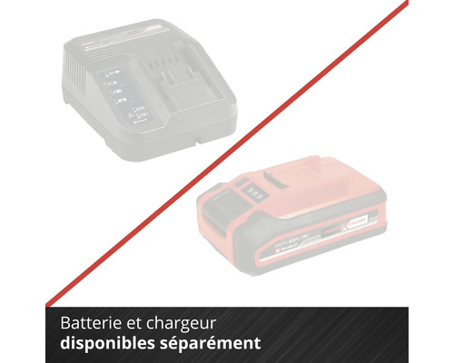 Batterie et chargeur disponibles séparément