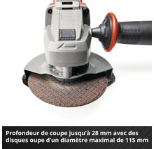Meuleuse d'angle avec disque à meuler et poignée supplémentaire