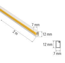 Goulotte de câblage en plastique, 2 mètres de long, avec dimensions