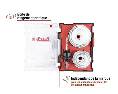 Jeu de scies cloches dans un coffret
