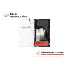 Jeu de lames de scie sauteuse dans une boîte de rangement