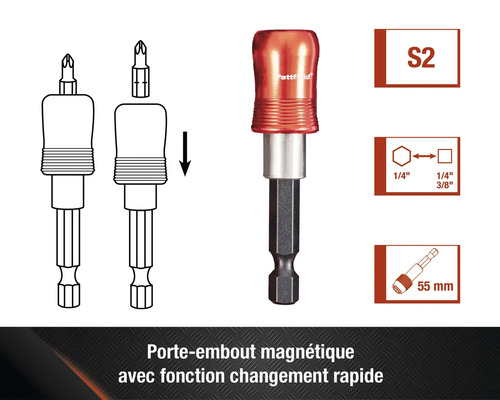 Porte-embout magnétique Pattfield avec fonction de changement rapide