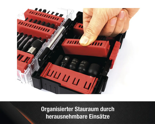 Bitset mit herausnehmbaren Einsätzen zur organisierten Aufbewahrung