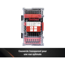 Jeu d'embouts Pattfield dans une boîte de rangement transparente