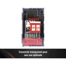 Jeu de lames de scie sauteuse Pattfield dans un coffret de rangement transparent