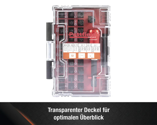 Pattfield Bit-Set im durchsichtigen Kunststoffkoffer