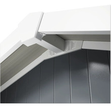 Vue détaillée d'un abri de jardin avec ventilation