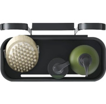 Duschregal mit Bürste und Seifenspender