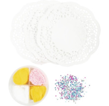 Dekosets mit Papierservietten, Modellierton und Streudekoration