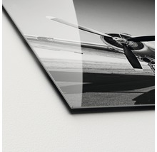 Foto auf Acrylglas mit Schwarzweiß-Motiv eines Flugzeugs