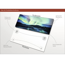 Glasbild Northern lights 125x50 cm