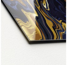 Glasbild Blue & Golden Marble 20x20 cm