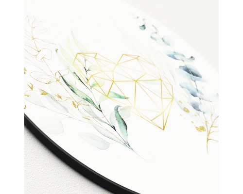 Dekoratives Wandbild mit floralem Design und geometrischem Herz