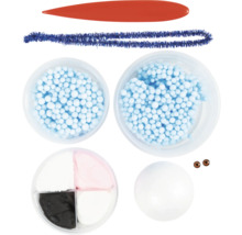 Bastelset mit Knete, Kugeln, Pfeifenputzer und Modellierwerkzeug