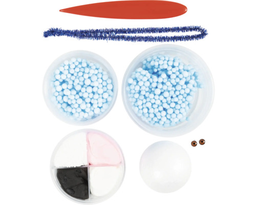 Bastelset mit Knete, Kugeln, Pfeifenputzer und Modellierwerkzeug