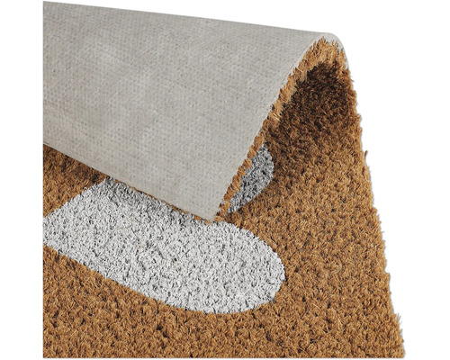 Paillasson en fibre de coco avec motif et dos textile