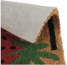 Paillasson en fibre de coco avec motif fraise et palmier