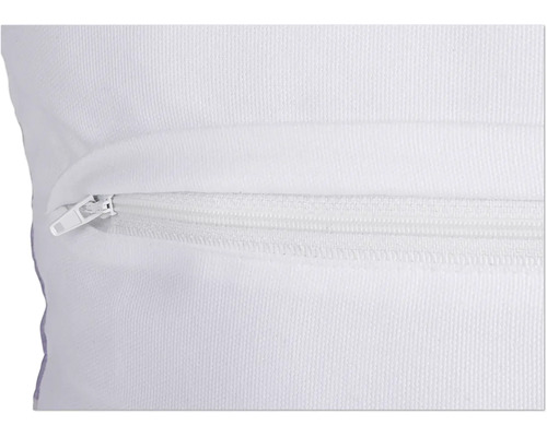 Detailansicht eines weißen Kissenbezugs mit Reißverschluss