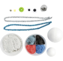 Bastelset mit Modelliermasse, Styroporkugeln und Dekoration