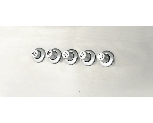 Bedienelemente mit Symbolen für Beleuchtung und Gebläse