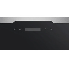 Bedienfeld einer Dunstabzugshaube mit Symbolen für Lüfter, Display, Licht und Ein- beziehungsweise Ausschalter