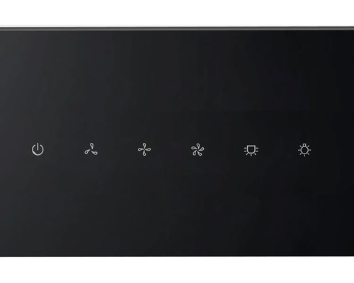 Bedienfeld einer Dunstabzugshaube mit verschiedenen Symbolen