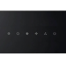 Symbole für Licht, Timer, Lüfterstufen und Ein- beziehungsweise Ausschalter