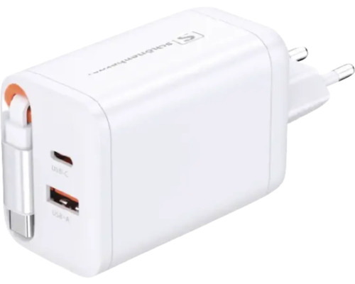 Bloc d'alimentation blanc avec ports USB-A et USB-C
