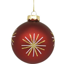 Rote Weihnachtskugel mit Sternmuster
