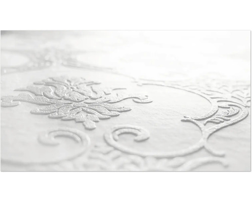 Vue détaillée d'un papier peint blanc avec motif floral