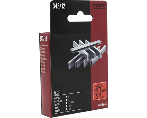Heftklammern, Typ 343/12, Packung mit 1200 Stück
