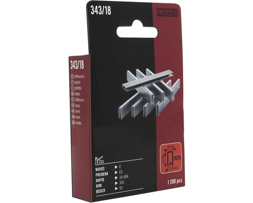 J C. Schwarz Heftklammern 343/18, 1200 Stück