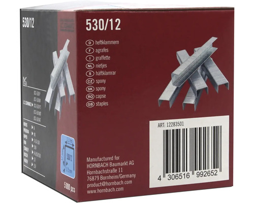 Packung Heftklammern 530/12