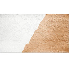 Papier peint à motif floral, partiellement peint