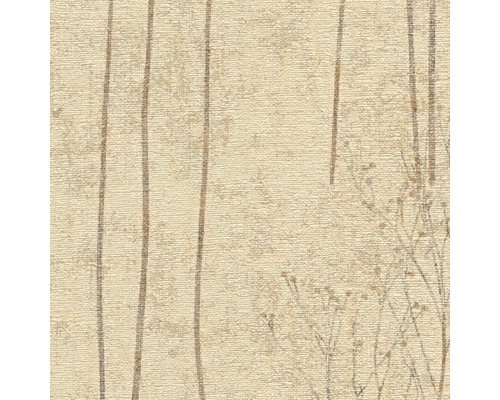 Papier peint avec rayures et motif de plantes