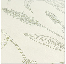 Gros plan d'un motif de papier peint avec des motifs de plantes et un héron
