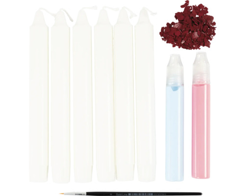 Kit de bricolage de bougies avec bougies, plaques de cire, crayons et pinceau