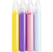 Quatre flacons de colorant avec applicateur compte-gouttes