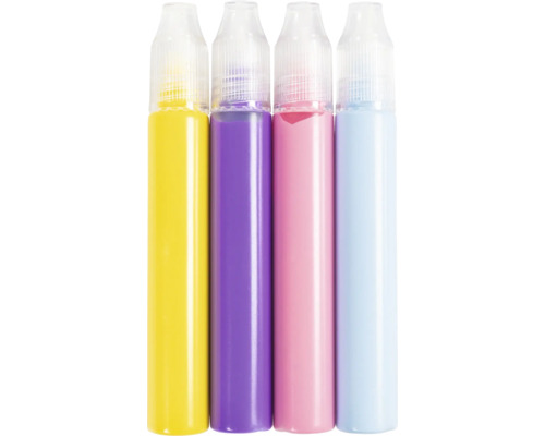 Quatre flacons de colorant avec applicateur compte-gouttes